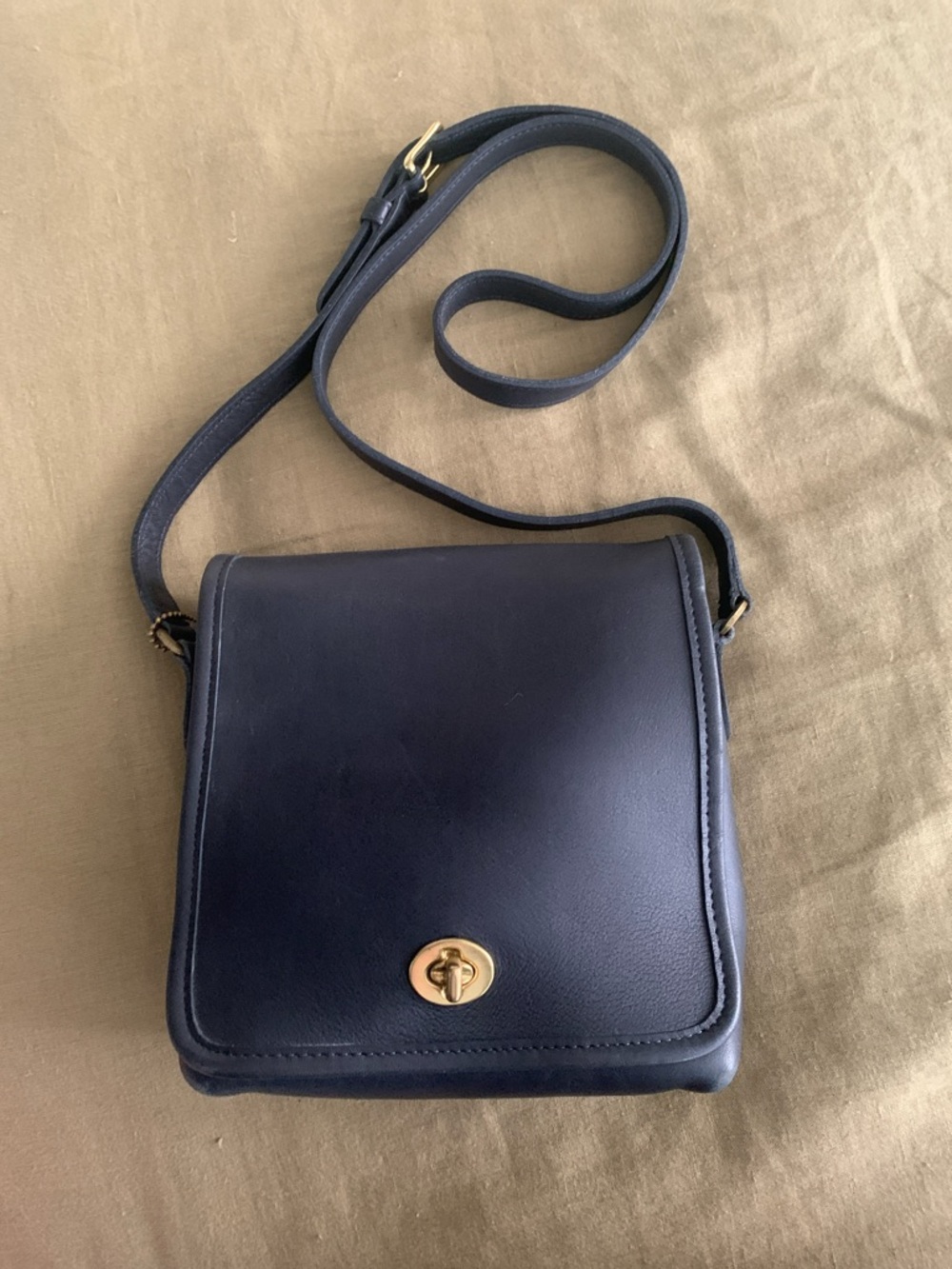 Coach Black Leather Crossbody with Embossed Tag